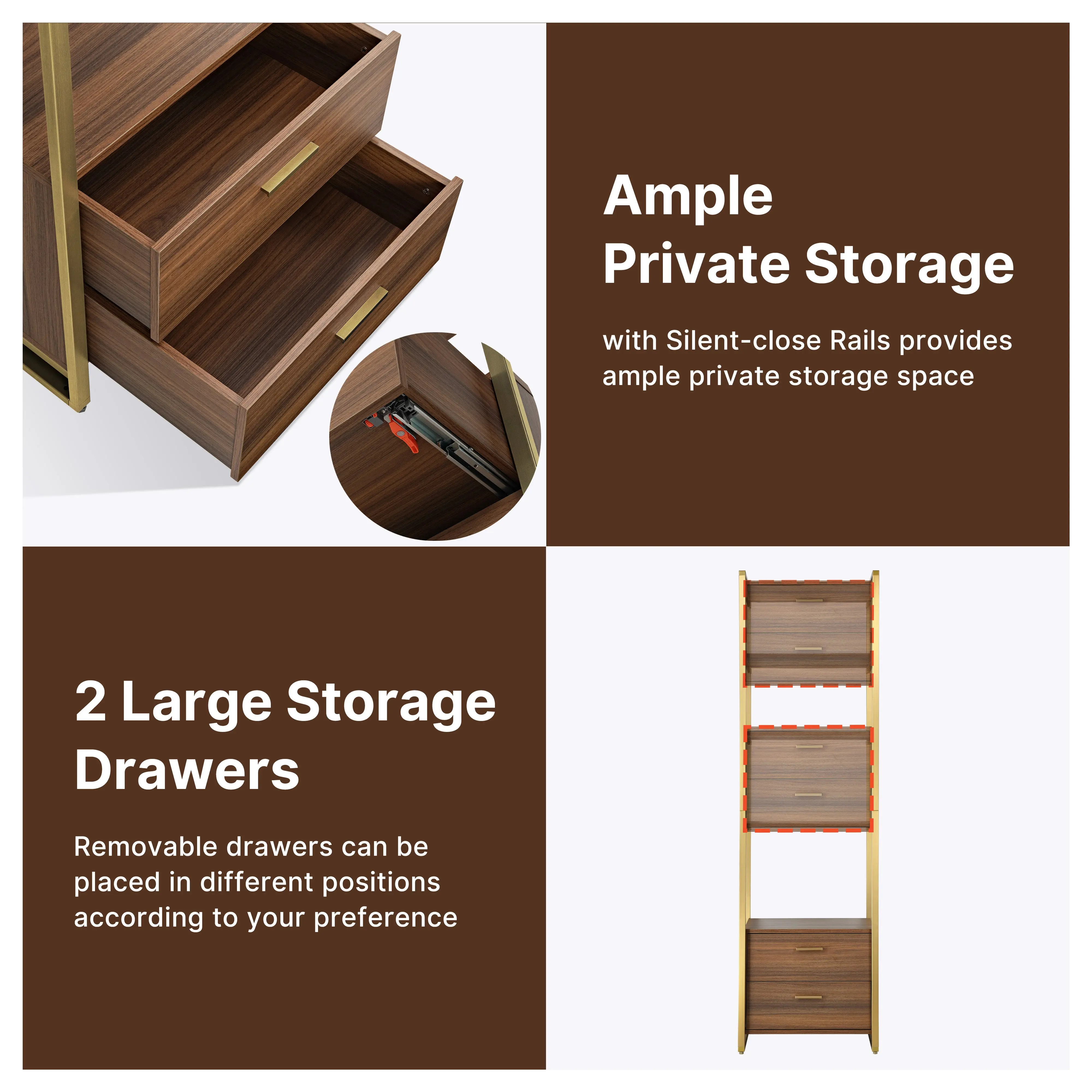 Sonoma 85.2'' Storage Shelf, 5 Tiers, 2 Drawers - Image 7