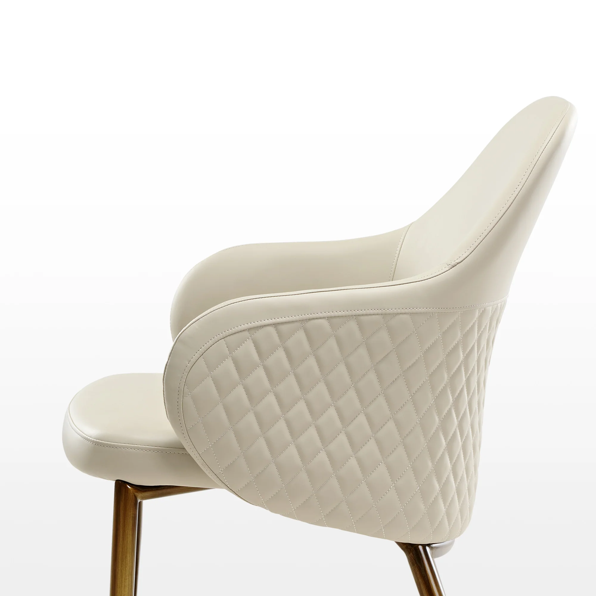 Acalay, Upholstered Dining Arm Chairs Set of 2, Beige - Image 9