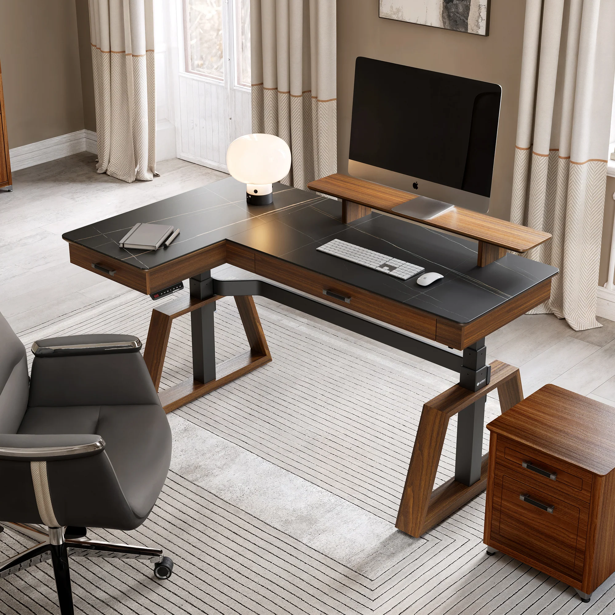 Ark Pro L-Shaped Standing Desk (Sintered Stone, 63"x23") - Image 20