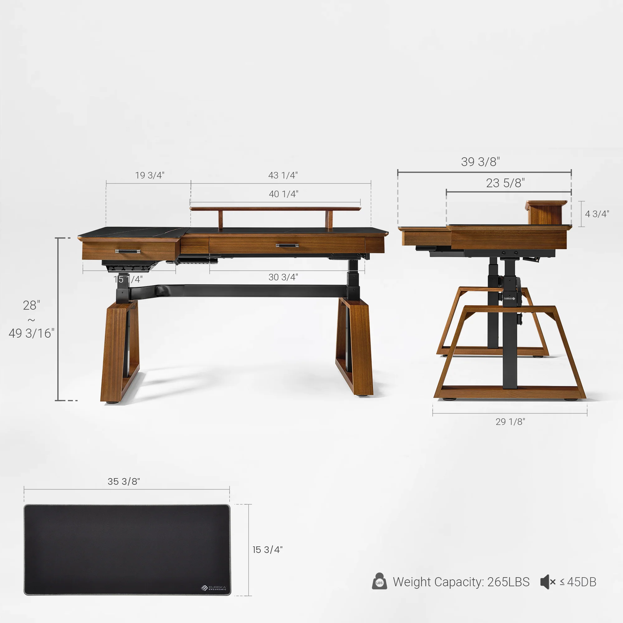 Ark Pro L-Shaped Standing Desk (Sintered Stone, 63"x23") - Image 33