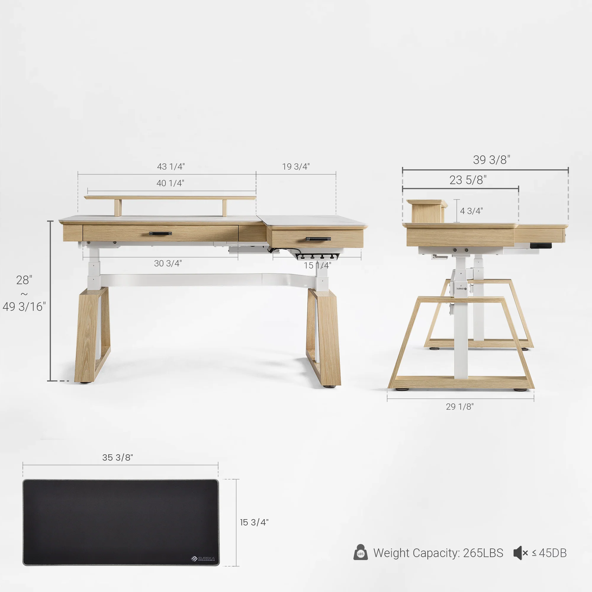 Ark Pro L-Shaped Standing Desk (Sintered Stone, 63"x23") - Image 52