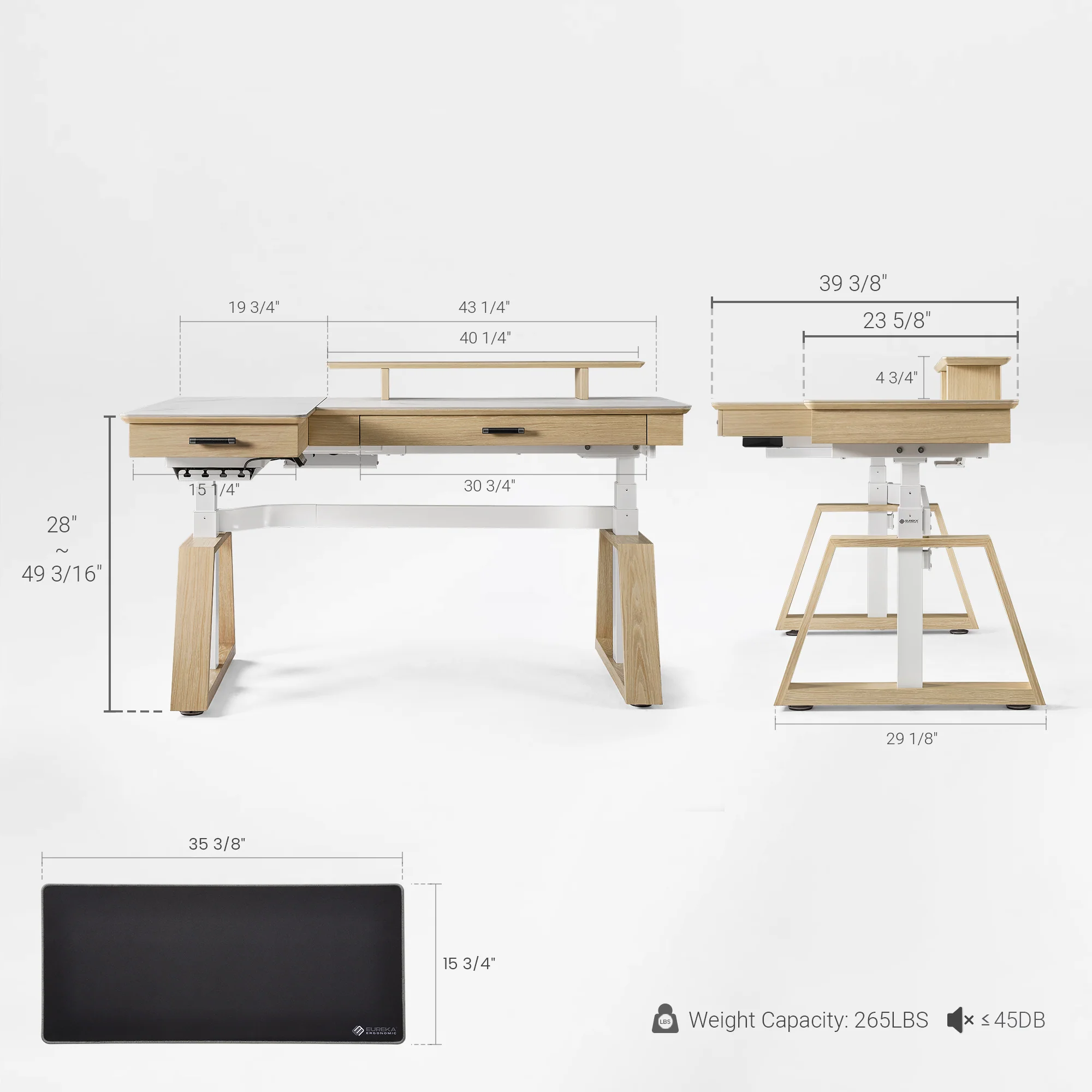 Ark Pro L-Shaped Standing Desk (Sintered Stone, 63"x23") - Image 70