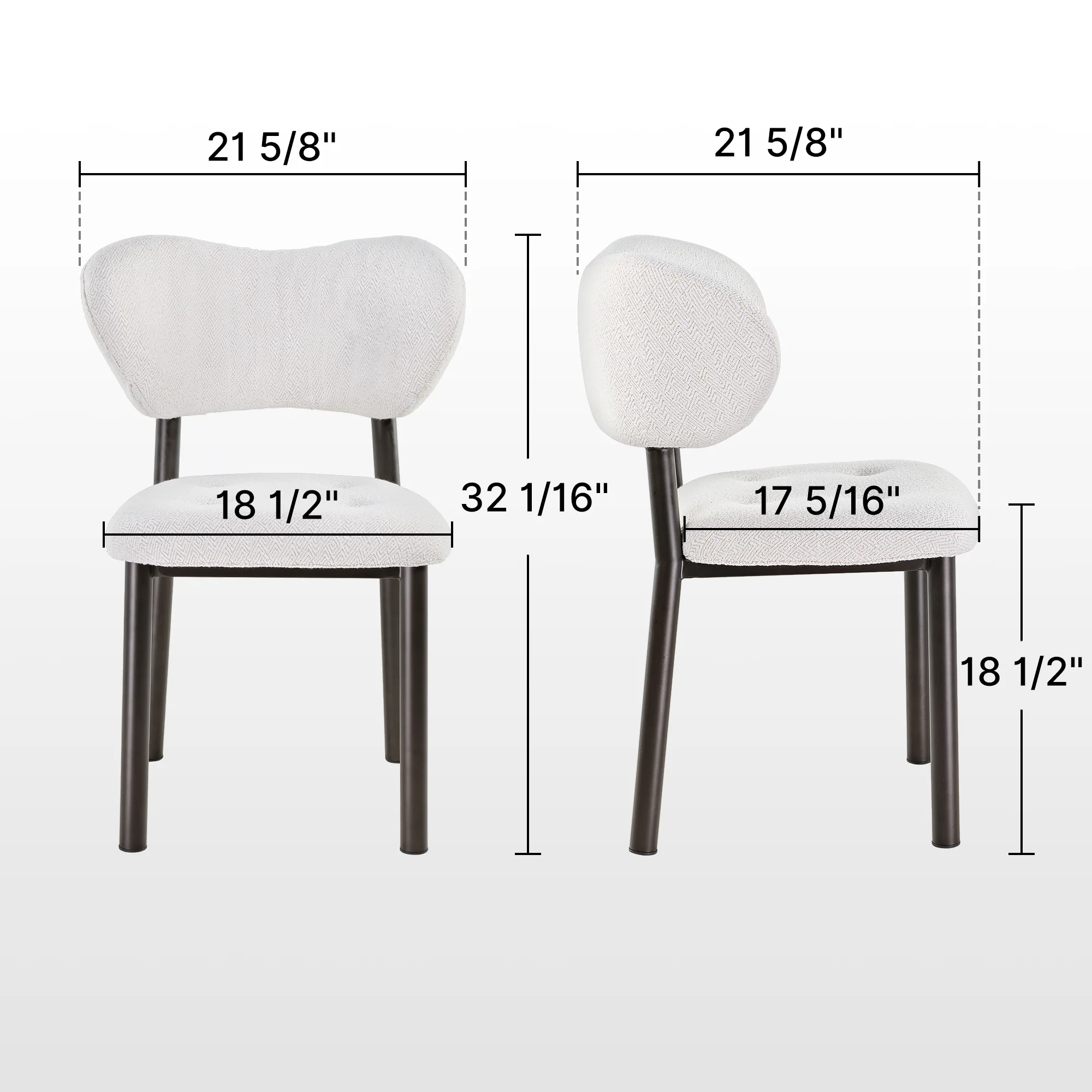 Nibbles, Upholstered Dining Side Chairs Set of 2, White - Image 21