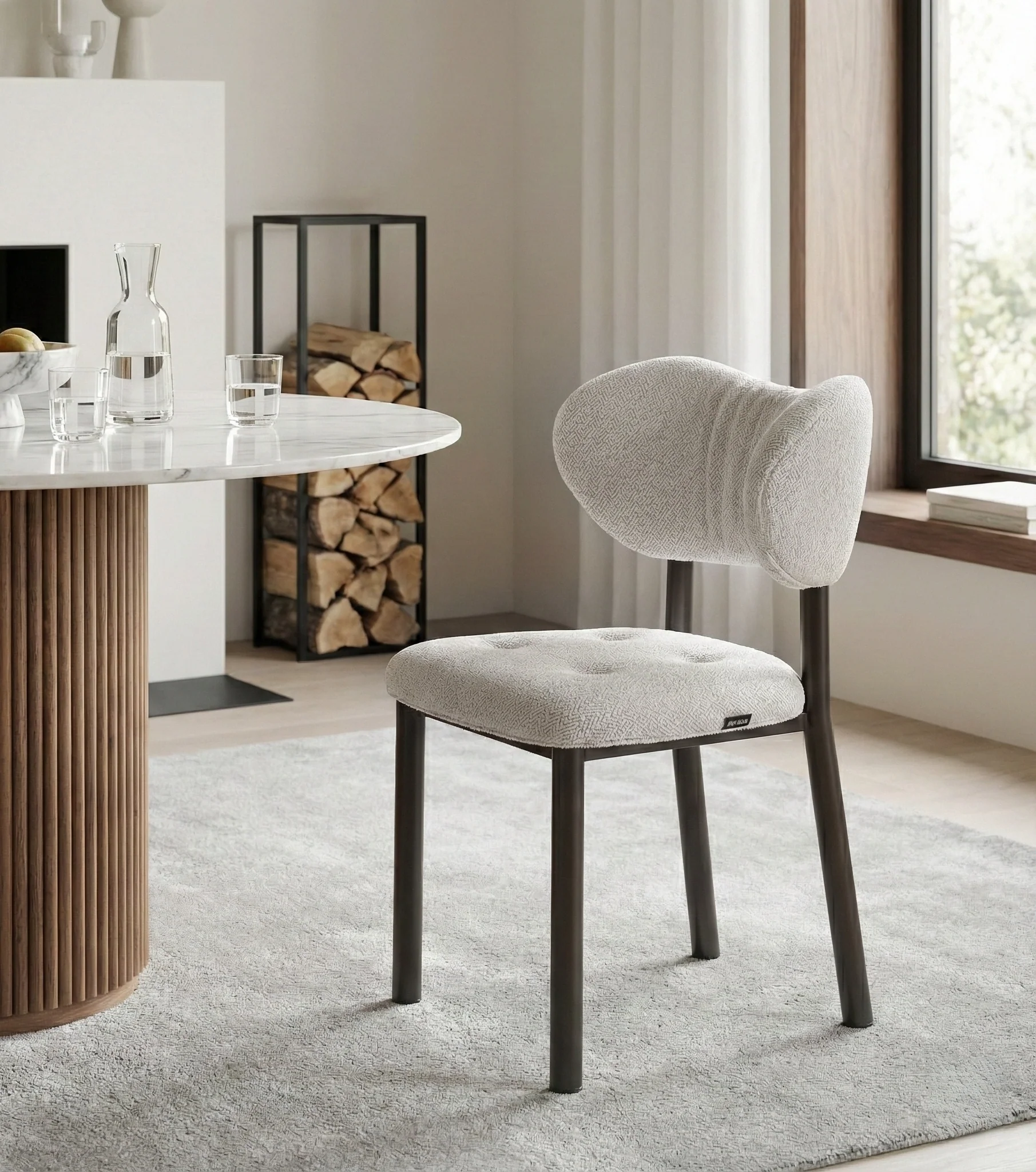 Nibbles, Upholstered Dining Side Chairs Set of 2, White - Image 8