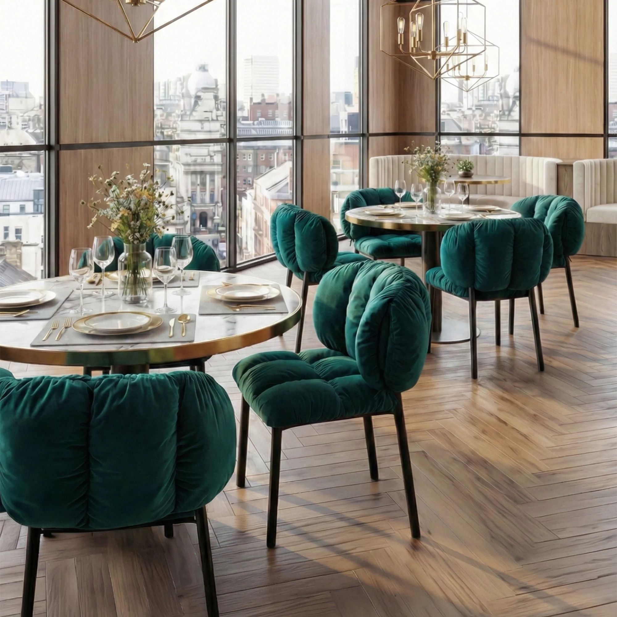 Rlesana, Velvet Dining Side Chair 1 PC, Red/Green - Image 19