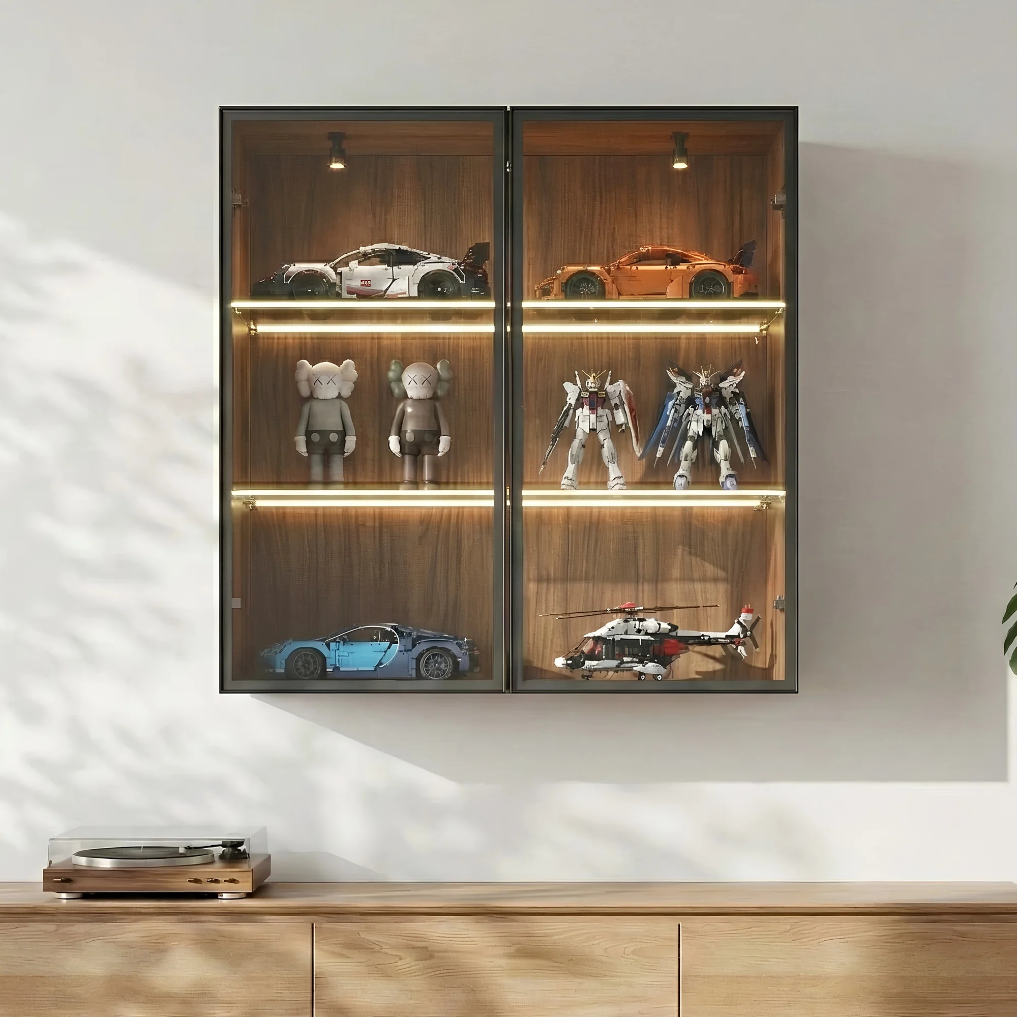 32" Wall Mounted Curio Cabinet with Glass Doors - Image 4