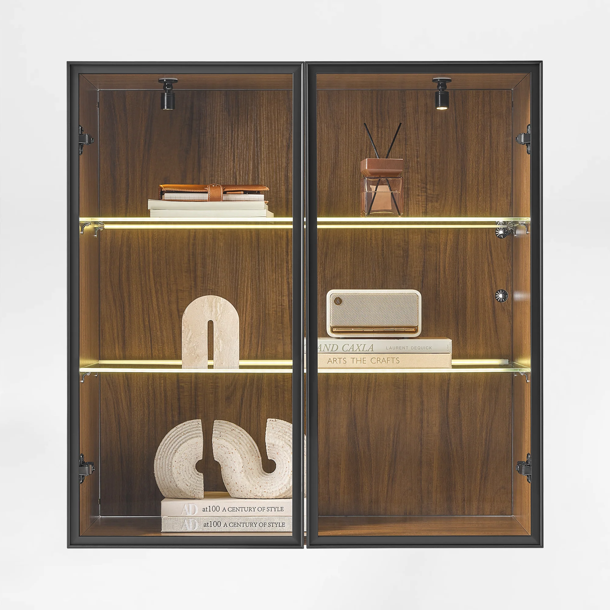 32" Wall Mounted Curio Cabinet with Glass Doors - Image 9