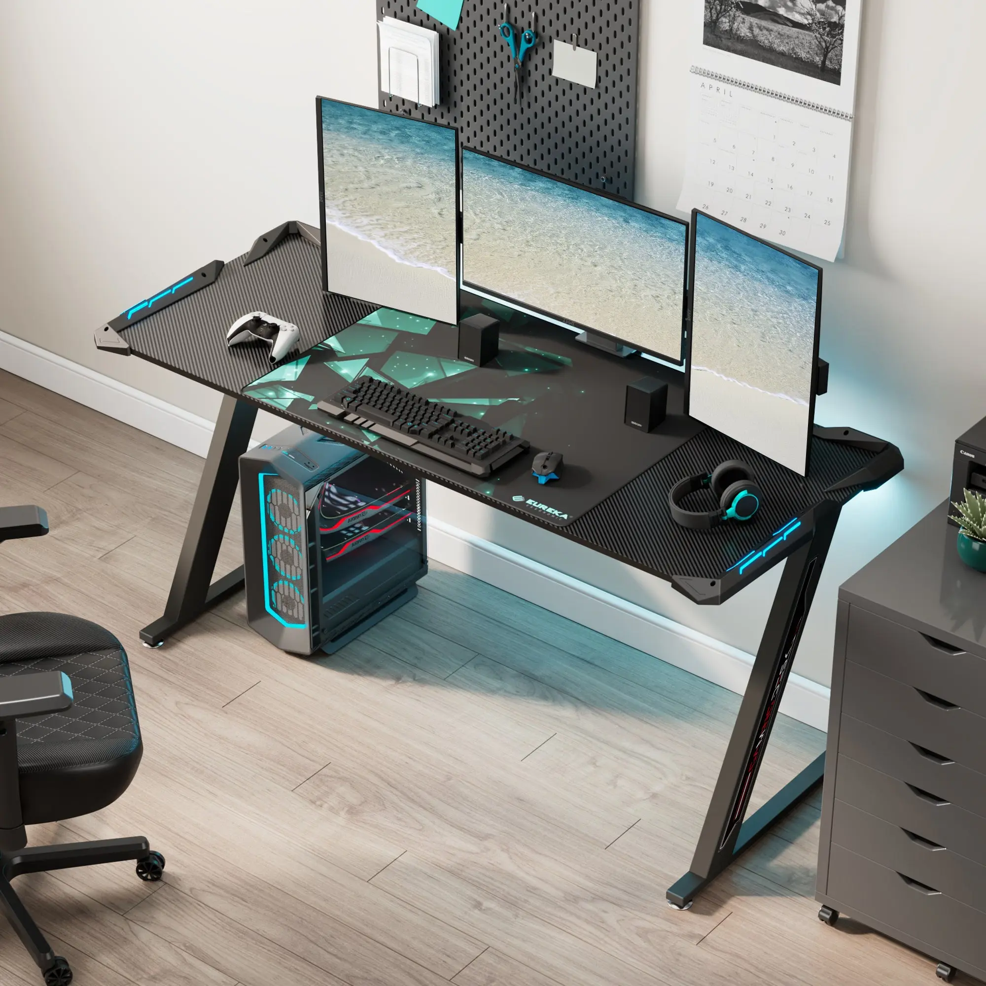 Gaming Desk with Z Shaped Legs (61"x25") - Image 3